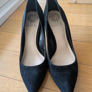 Vince Camuto Black Faux Suede Pumps